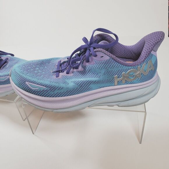 Hoka One One Clifton Women’s Running Shoes Size 9.5B Blue Purple Sneakers - Picture 4 of 11